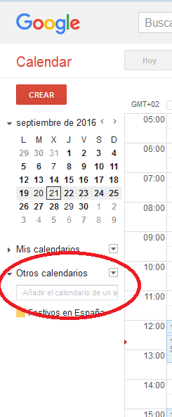 Añadir calendario en el navegador