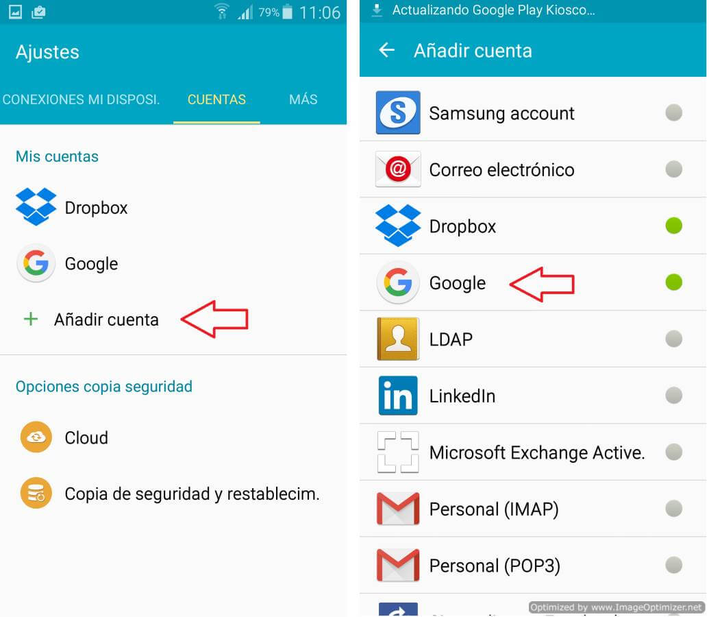 Añadir cuenta en Android Añadir cuenta en Android